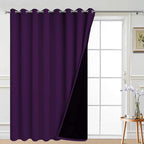 Yakamok Purple 100% Blackout Patio Door Curtain Panels W100 x L84, 1 Panel | by Yakamok