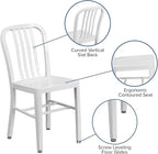Flash Furniture Gael Commercial Grade 2 Pack White Metal Indoor-Outdoor Chair - Image 6