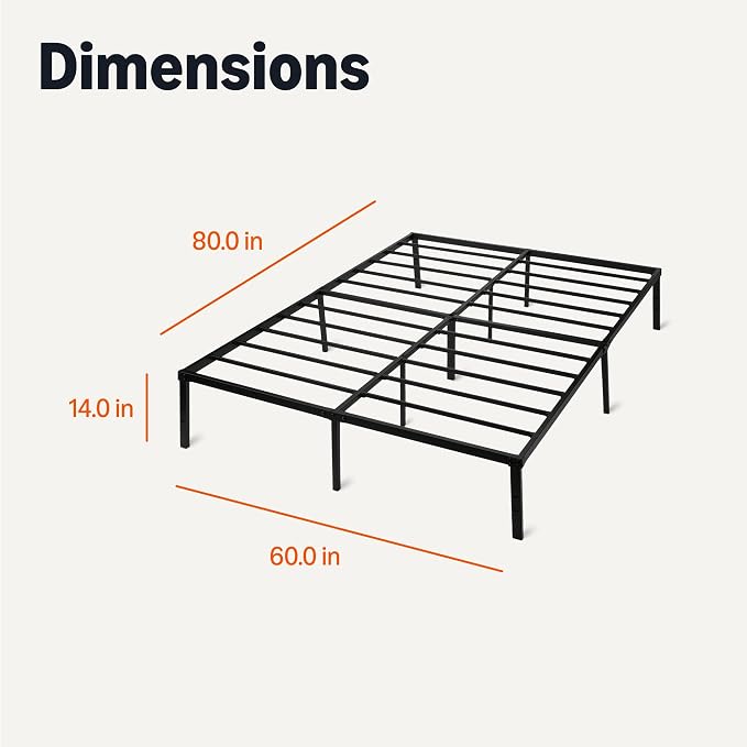 Amazon Basics Metal Bed Frame, Non-Foldable Platform - Image 2