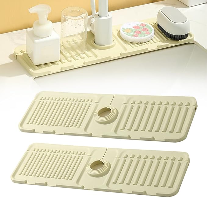 Faucet Mat for Kitchen Sink, 2024 Upgrade Faucet Guard Draining Mat Silicone by Coloday