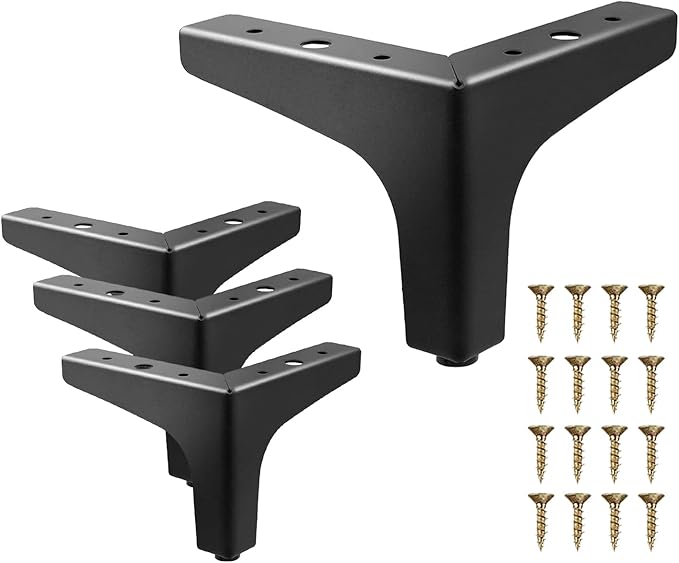 AODIOU Furniture Legs Metal Feet: Cabinet Legs 4 Inch Triangle Feet Replacement by AODIOU