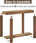 WINWYY Solid Wood Console Table, 42.5" Farmhouse Entryway Tables Thickened - Image 2