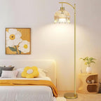 QIYIZM Flower Floor Lamp for Living Room, Glass Mid Century Modern Brass Tall - Image 6