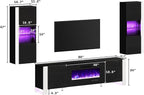 AMERLIFE 3-Piece Modern Wall Unit Entertainment Center Set, High Gloss 80" - Image 5