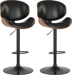 KCC Bar Stools Set of 2, Swivel Adjustable Height Barstools, PU Leather by KCC