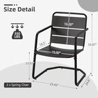 MELLCOM Patio Chairs Set of 2, Small Patio Furniture Set - Image 2
