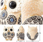 TOHLUCS Owl Statue Home Decor Accents with Evil Eye.White Decor for Bookshelf, Bedroom, Living Room, Office, Table and Shelf. Vintage Owl Figurines Gifts for Birds Lover.Cute Small Animal Sculptures. - Image 4