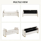65" End of Bed Storage Bench, Velvet Storage Bench - Image 8