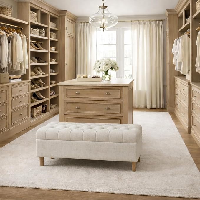 Homepop Home Decor | Tufted Ainsley Button Storage Ottoman Bench - Image 5