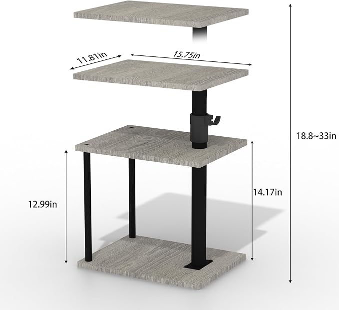 Faesun Swivel Side Table for Couch Arm, Height Adjustable C Table for Recliner - Image 2