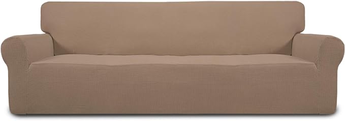 Easy-Going Stretch 4 Seater Oversized Sofa Couch Cover Camel | 1-Piece Extra by Easy-Going