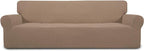 Easy-Going Stretch 4 Seater Oversized Sofa Couch Cover Camel | 1-Piece Extra by Easy-Going