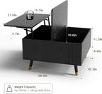 JOINICE 32" Square Lift Top Coffee Table - Image 2