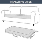 CONRUSER Stretch Cushion Cover, Soft Velvet Plush Cushion Slipcovers Loveseat - Image 7