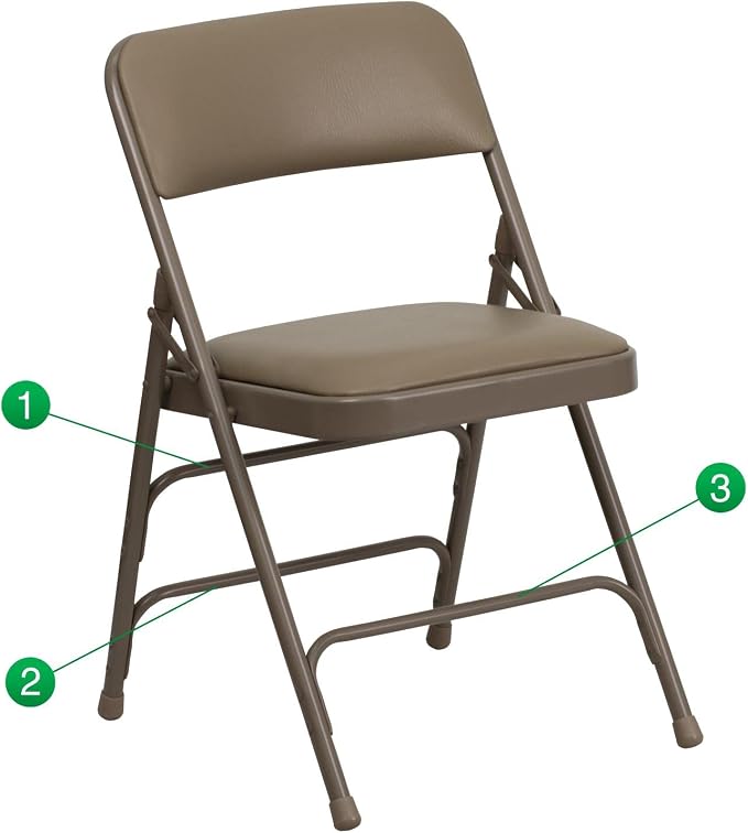 Flash Furniture 4 Pack HERCULES Series Curved Triple Braced & Double Hinged by FlashFurniture