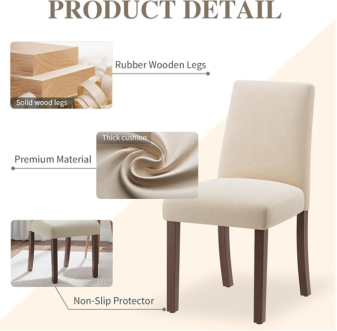 Dining Chairs Set of 2, Modern Dining Room Chairs - Image 3