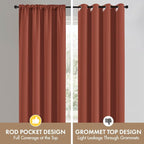 MIULEE 84 Inch Length Terracotta Blackout Bedroom Curtains Set of 4 | Thermal - Image 7