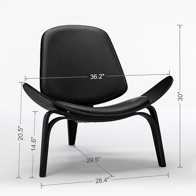 OAKHAM Comfy Shell Chair, Mid Century Modern Accent Chair - Image 2