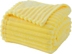 Banana Yellow Throw Blanket for Couch Sofa 60”x80” Striped Design - Image 2