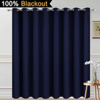 Yakamok Navy Blue Blackout Patio Door Curtain Panels W100 x L96, 1 Panel | - Image 2