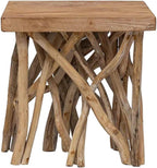 Brown Mixed Recycled Wood Coffee Table, Rustic Solid Wood Small Durable - Image 3