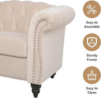 Mid-Century 3 Seater Sofa, Velvet Couch - Image 4