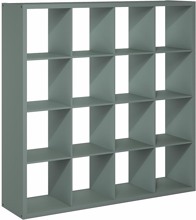 Furinno Cubicle Book Shelf, 16-Cube Bookshelf, Extra Thick Frame Reversible - Image 7