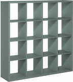 Furinno Cubicle Book Shelf, 16-Cube Bookshelf, Extra Thick Frame Reversible - Image 7