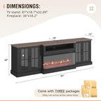 87" Farmhouse TV Stand with 36" Fireplace - Image 6