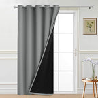 Yakamok Dove Grey Blackout Patio Door Curtain Panels W70 x L84, 1 Panel | Noise by Yakamok