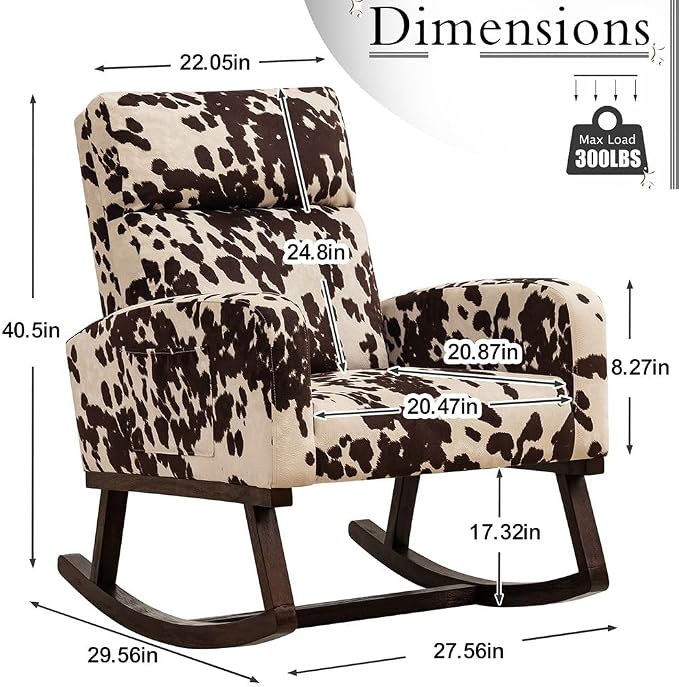 HCHAIRH Rocking Chair Nursery, Nursing Rocker Armchair - Image 2