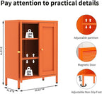 Orange Metal Storage Cabinet - Image 2