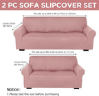 Peryiter 2 Pcs Sofa Covers Couch and Loveseat Covers Set Stretch Sofa Slipcover - Image 2