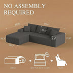 96" L Shaped Modular Sectional Sofa, Boneless Cloud Couch - Image 2