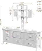 TV Stand with Mount, Fabric Dresser with 6 Drawers - Image 2