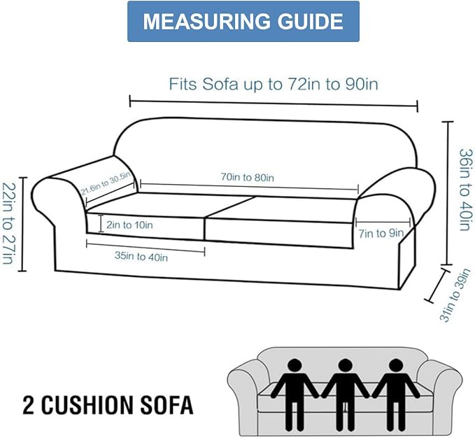 CUCRAF Cushion Sofa Cover 3 Piece Slipcovers, Soft Thick Velvet Couch Cover - Image 2