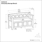 SIMPLIHOME Amherst Entryway Storage Bench - Image 3