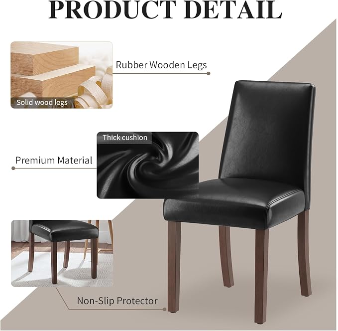 Dining Chairs Set of 2, Modern Dining Room Chairs - Image 3