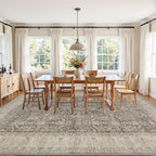 10x12 Area Rugs Living Room: Bedroom Washable Carpet Warm Taupe | Vintage Boho - Image 3