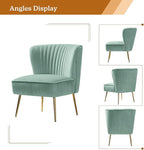 HULALA HOME Velvet Accent Chair, Modern Upholstered Cute Side Chair - Image 3