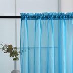 SpaceDresser Basic Rod Pocket Sheer Voile Window Curtain Panels Cyan Blue 1 - Image 4