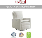 Oxford Baby Uptown Upholstered Glider Recliner Rocking Chair 360° Swivel - Image 5