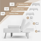 Flamaker Futon Sofa Bed Modern Folding Futon Set PU Leather Convertible - Image 4