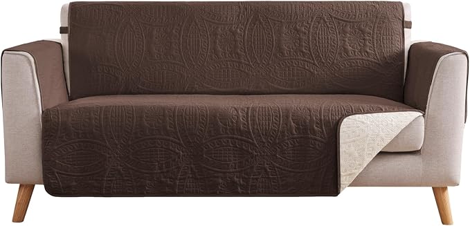 Water Repellent Loveseat Cover for 2 Cushion Couch, Machine Washable Love Seat by Pamhaven