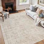 3x5 Area Rugs Living Room: Bedroom Neutral Washable Carpet Brown | Vintage Boho - Image 3