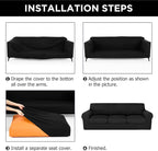 HunnmingRe Sofa Covers for 3 Cushion Couch Stretch Sofa and Loveseat Covers Set - Image 4