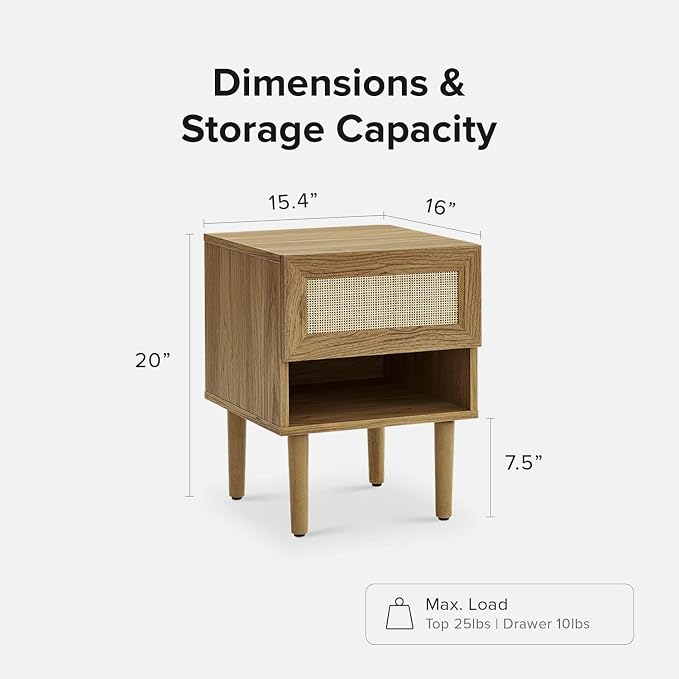mopio Haylee Rattan Side Table, Small Accent Tables - Image 2