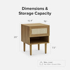 mopio Haylee Rattan Side Table, Small Accent Tables - Image 2