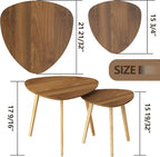 BAMEOS Bamboo Nesting Triangle End Table - Image 2