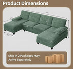 U-Shaped Sectional Couches for Living Room, 4 Seat Sofa - Image 2